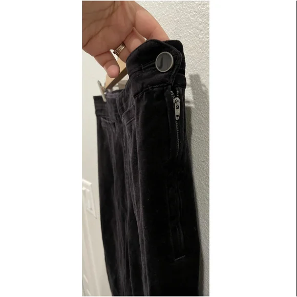 BY ANTHROPOLOGIE Black Velvet Slim Trousers - Picture 5 of 6